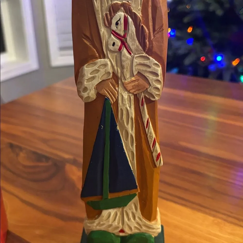 Santa of the World Hand Painted Carved Wood 1903 Russia Collectors Edition 12.5”